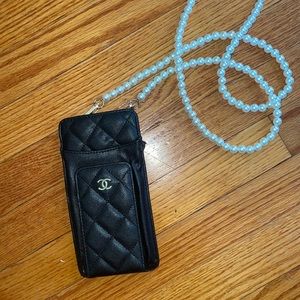 Black cc wallet and phone holder